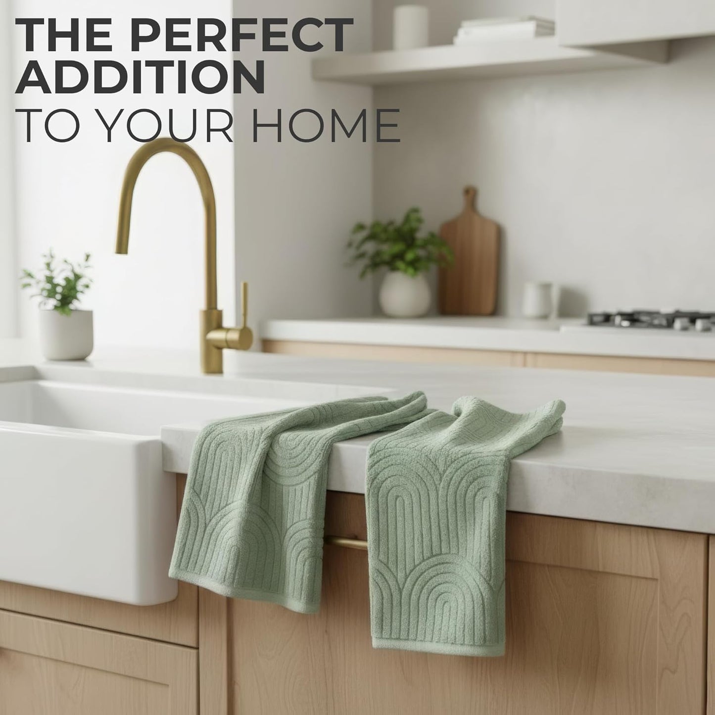 KIBAGA Decorative Hand Towels for Your Bathroom Or Kitchen – Luxurious Set of 2 Soft Boho Cotton Towels are Absorbent, Lightweight & Dry Quickly - Perfect to Elevate Any Bath Decoration at Home