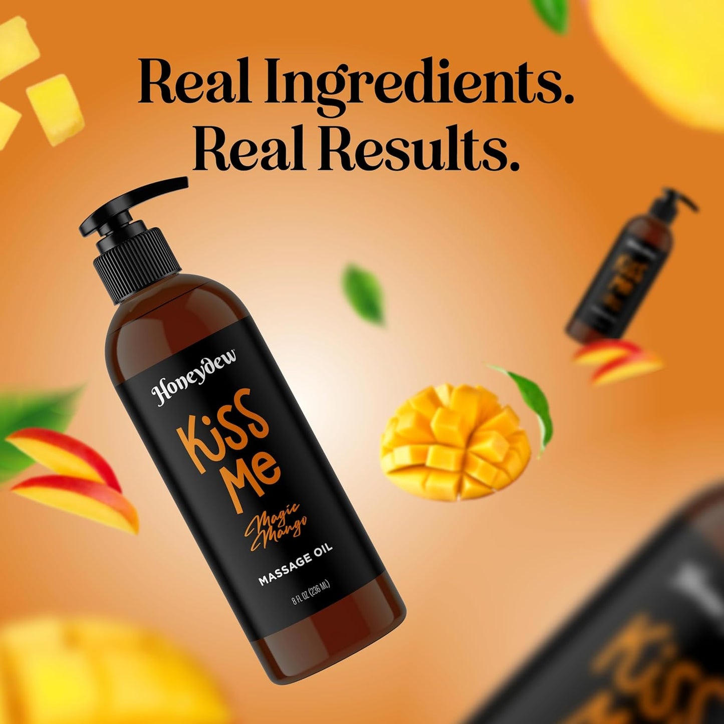 Mango Sensual Massage Oil for Couples - Alluring Tropical Full Body Massage Oil for Date Night and Nourishing Body Moisturizer with Sweet Almond - Vegan Non Greasy & Smooth Gliding Formula (8 Fl Oz)