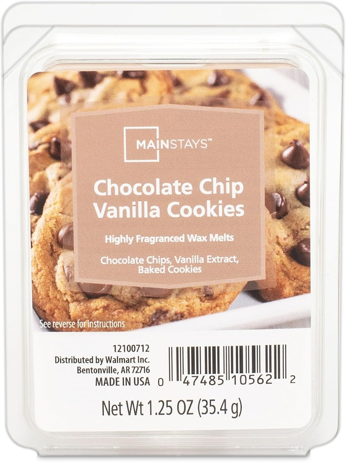 MS Cube Wax Melts, (2pack), 1.25 oz Each (Chocolate Chip Vanilla Cookies)