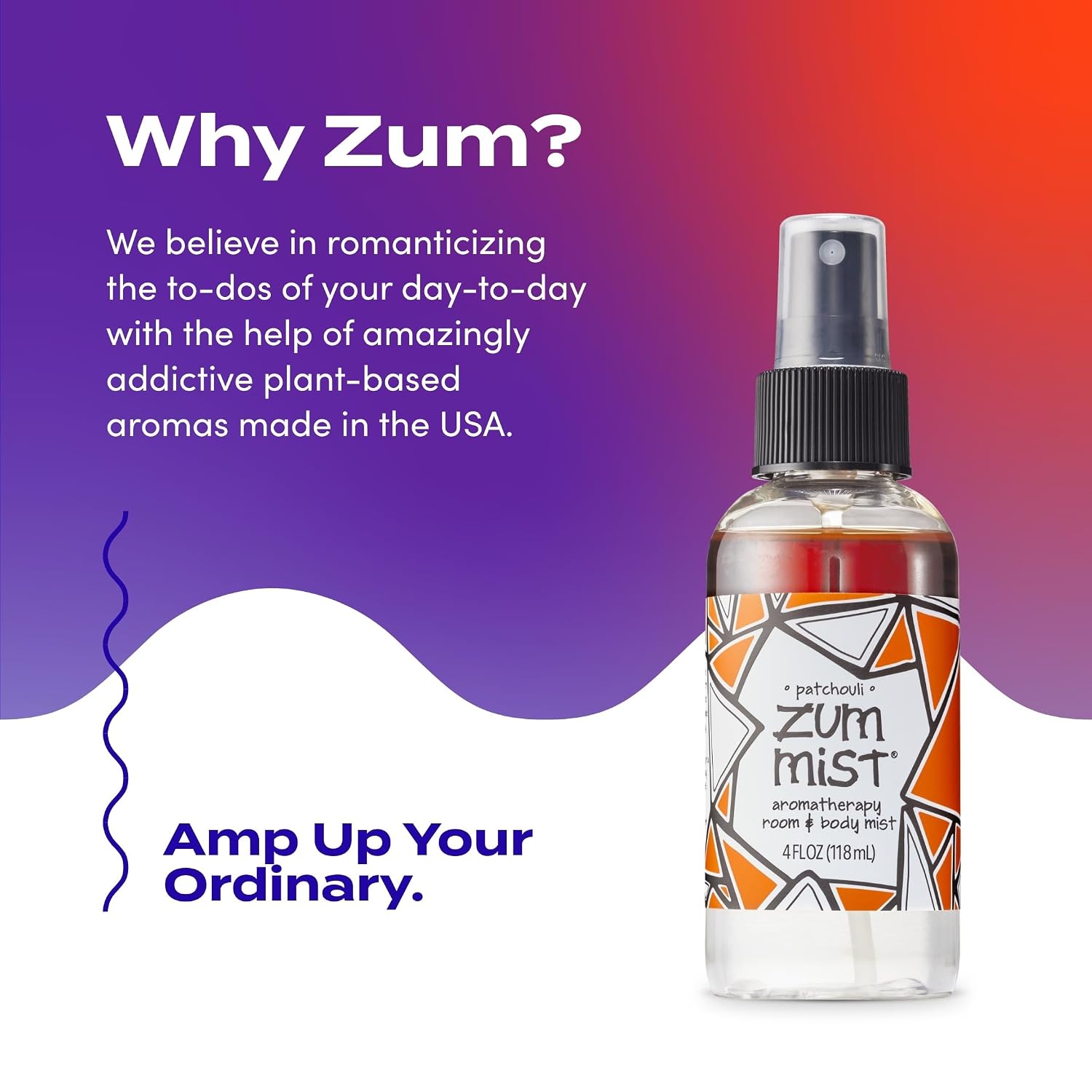 Indigo Wild Zum Mist Room & Body Spray - Aromatherapy Essential Oil Spray - Natural Body Mist & Room Spray - Patchouli Scent - 4 fl oz
