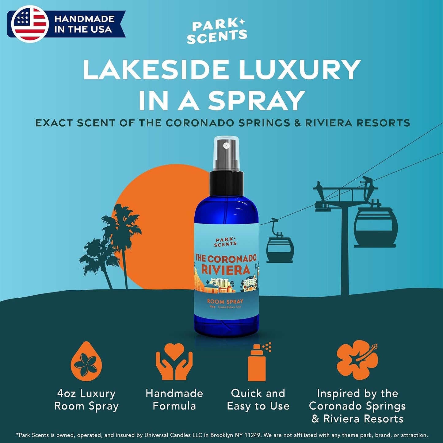 Park Scents The Coronado Riviera Theme Park Inspired Hotel Fragrance Room Spray – Hibiscus, Musk & Teakwood – Luxury Air Freshener Spray – Birthday Gifts for Women, Sister, Hostess, Best Friend (4oz)