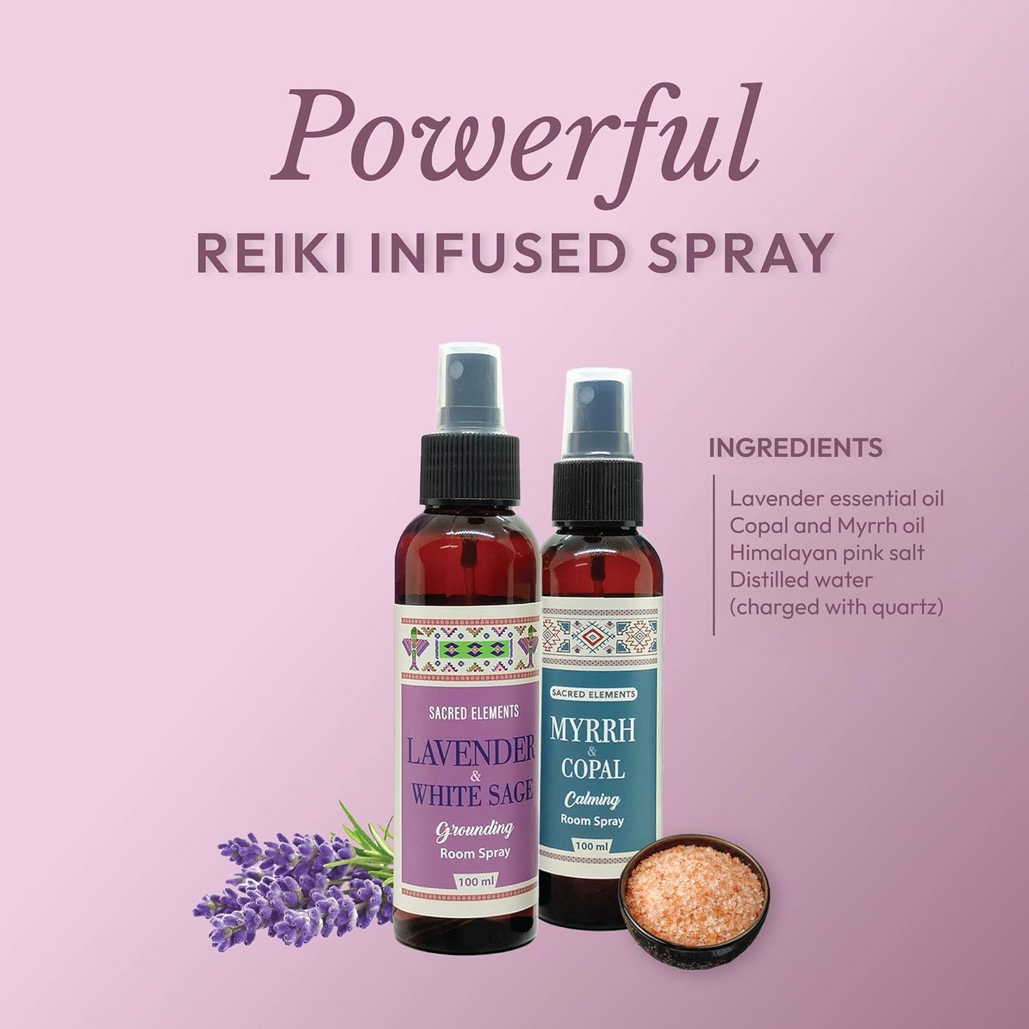 Sacred Element's Myrrh Copal, Lavender & White Sage Auric Room Spray – Pack Of 2 (6.6 oz Each) | Restoring Balance | Harmony | Relax And Unwind Your Senses.