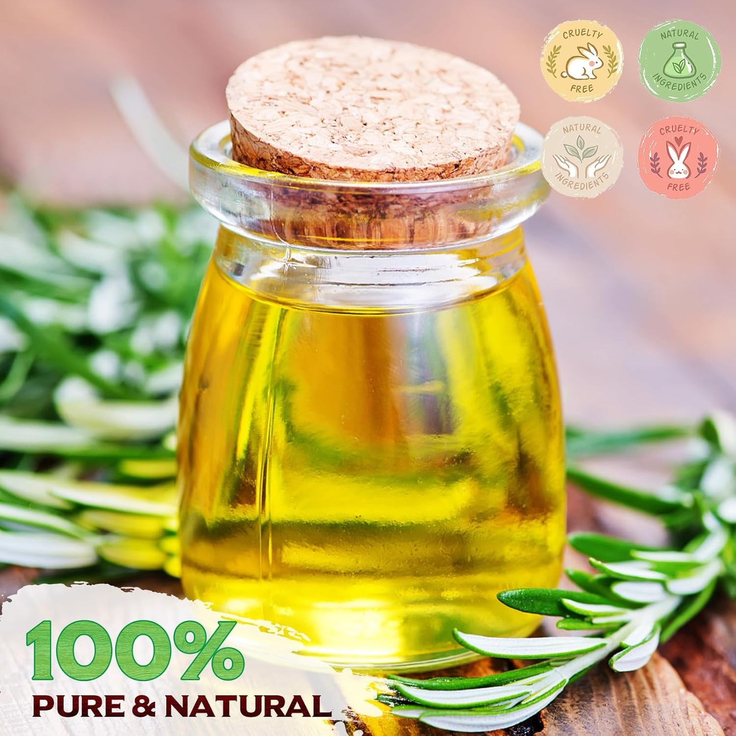 Rosemary Oil, 2.02 Fl Oz Pure Rosemary Essential Oil with with Glass Dropper - Undiluted Rosemary Massage Oil for Hair Growth Skin Care and Nails and Refreshing Aromatherapy Oil for Diffusers