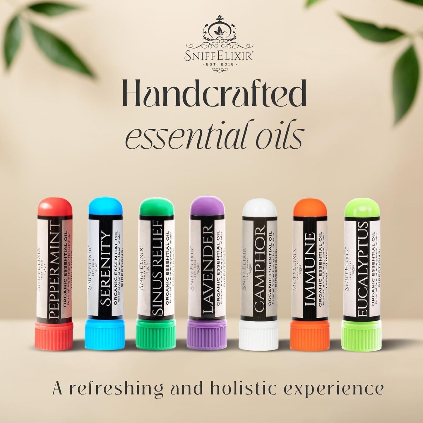 Lavender Essential Oil Aromatherapy Nasal Stick Vapor Inhaler for Sleep Aid, Meditation, Relaxation - USA Made with Organic Essential Oils, Natural Mood Support