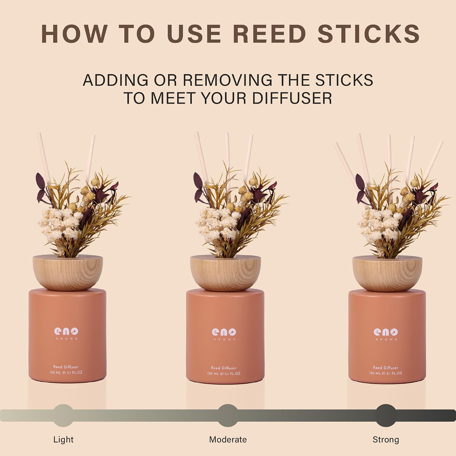 Reed Diffuser Set with Dried Flowers, 5.1 fl oz / 150ml, Mango Papaya Salad - Home Fragrance Diffuser with Sticks for Bathroom Shelf Decor, Bedroom, Office & Gift