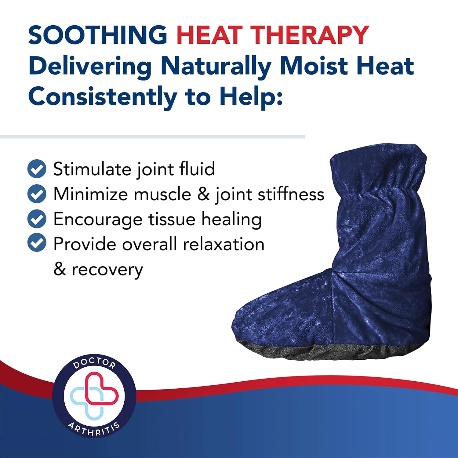 Dr. Arthritis Doctor Developed Heated Booties Foot Warmers for Women Men,Feet Foot Warmer Booties and Handbook Ankle & Feet Warmers (Blue)