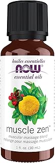 Now Foods Essential Oils, Muscle Zen™ Essential Oil Blend for Sports Massage, Steam Distilled, 1-Ounce