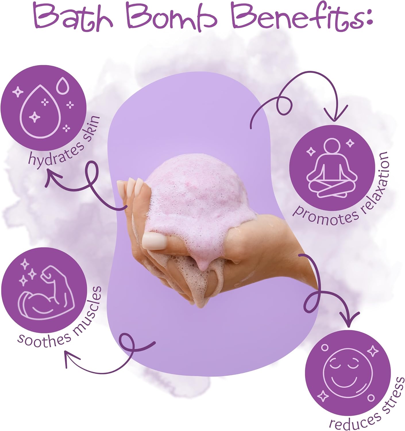 The Soap Lady Relaxation Bath Bombs - Lavender, Oatmeal Milk Honey & Lavender, Lemongrass with Calendula, and Oatmeal Milk & Honey - 4 Pack