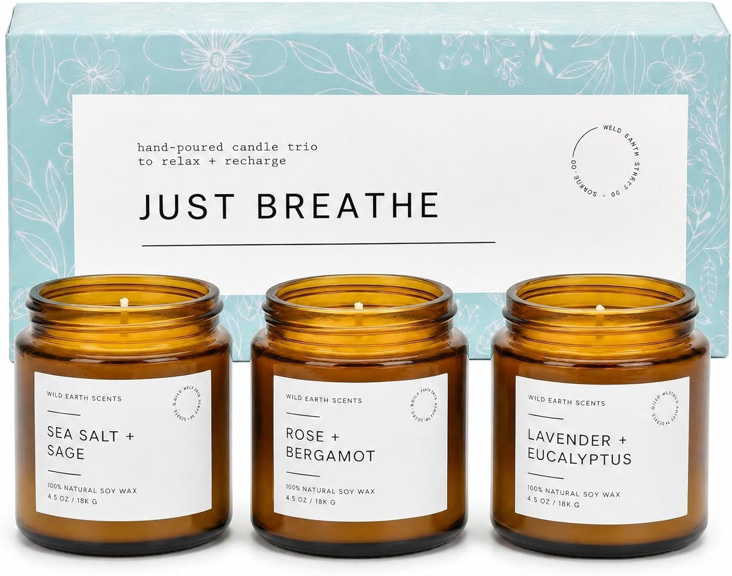 Unboxme Scented Candles Gift Set for Women, 3 Pack Aromatherapy Soy Wax Candles, Hand Poured with Essential Oils for Stress Relief
