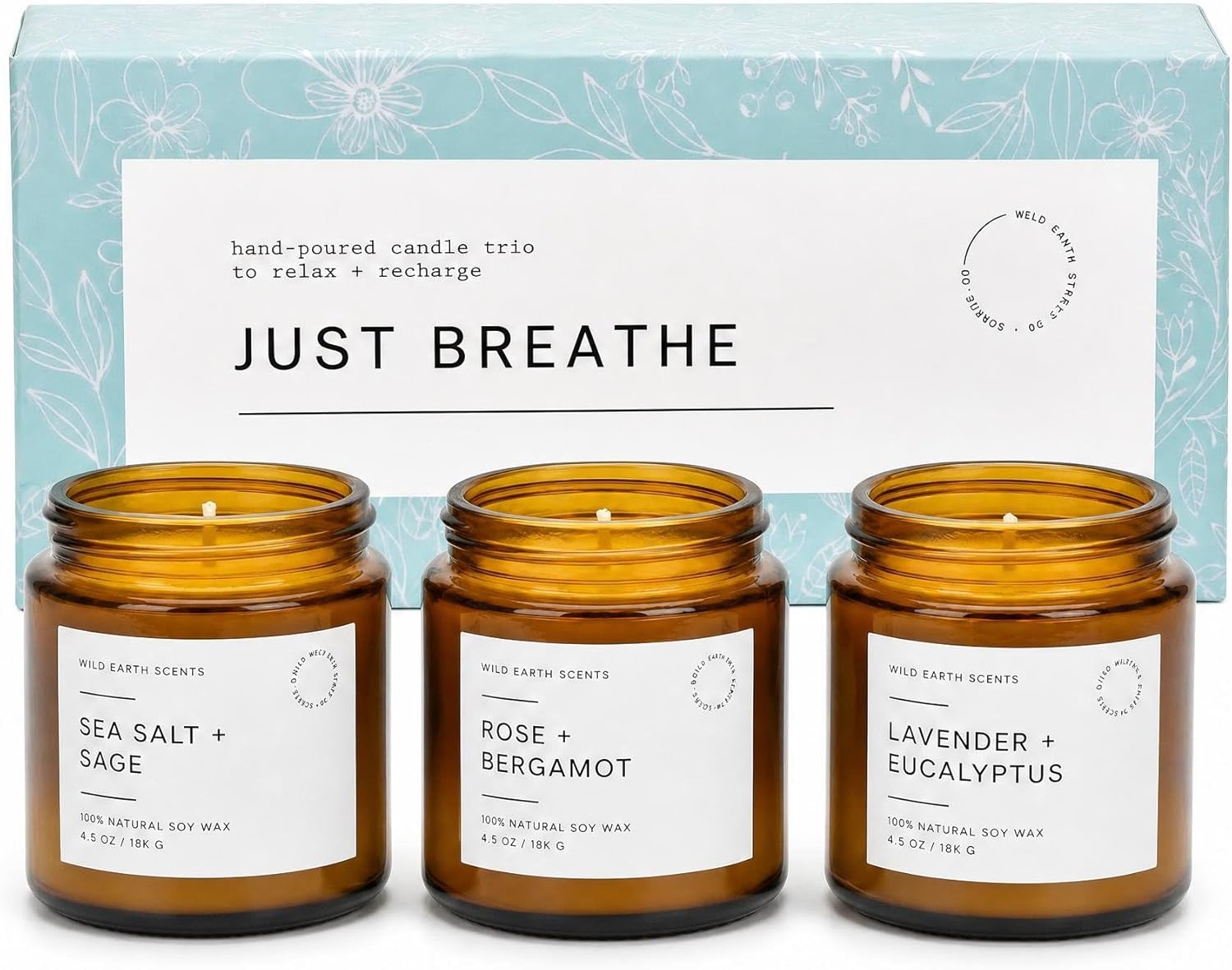 Unboxme Scented Candles Gift Set for Women, 3 Pack Aromatherapy Soy Wax Candles, Hand Poured with Essential Oils for Stress Relief