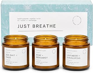 Unboxme Scented Candles Gift Set for Women, 3 Pack Aromatherapy Soy Wax Candles, Hand Poured with Essential Oils for Stress Relief