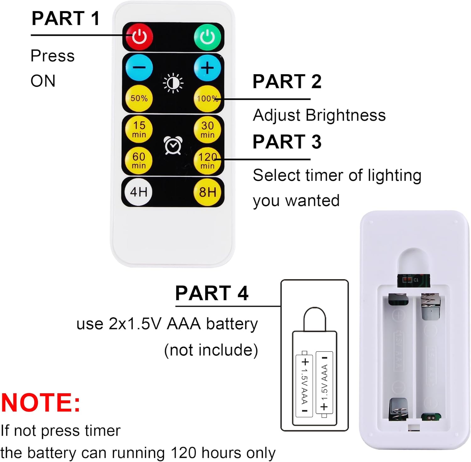 WRalwaysLX max 800hours Use 2AAA Battery (not inluded) 12 Pack Flameless Tea Light with Remote Control, LED Flickering Votive Candles, Indoor Home Decor, Dia3.8CM* H8CM,
