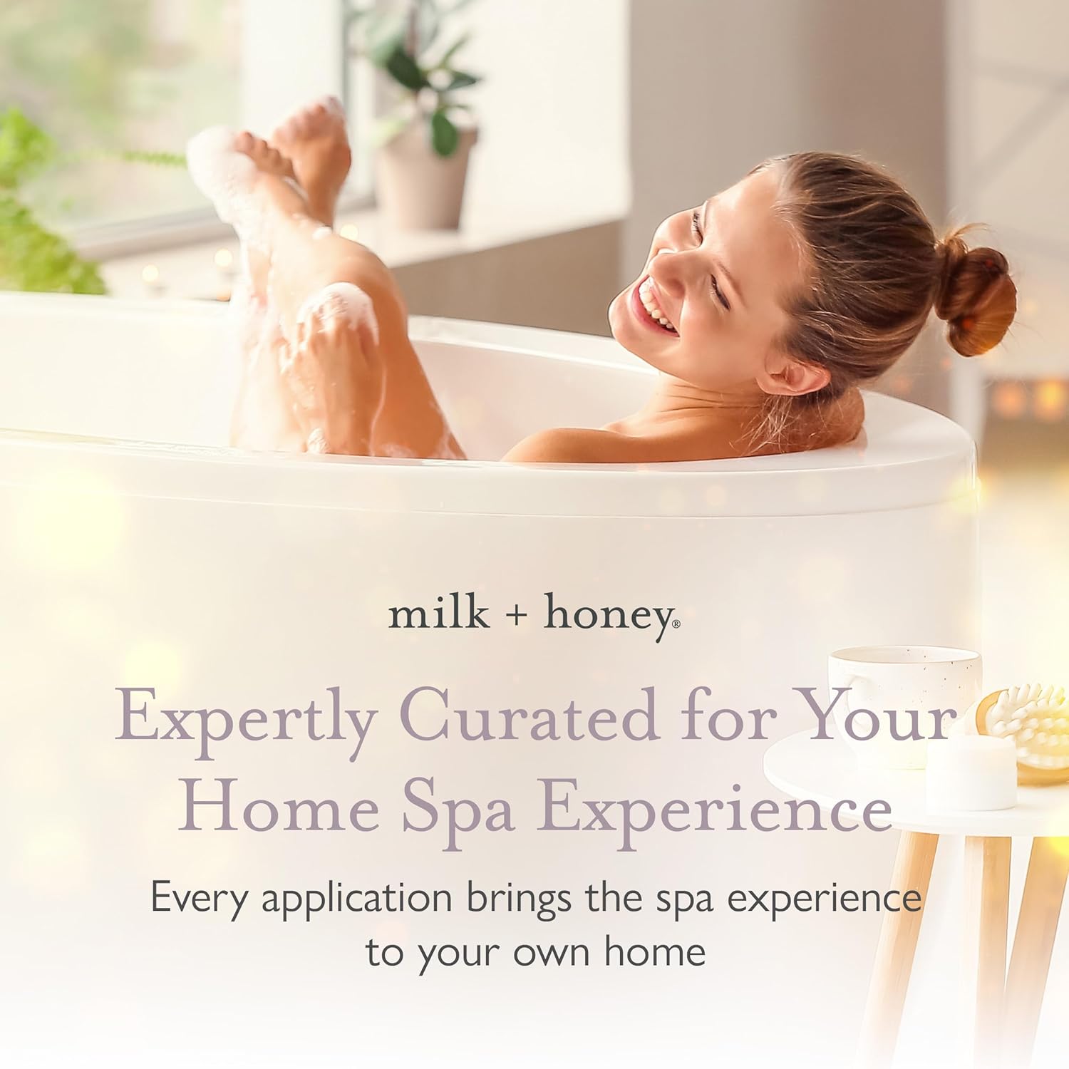 Milk + Honey Calming Bath Soak No. 8 – Moisturizing Epsom Salt with Lavender & Eucalyptus – Relaxing Aromatherapy Soak for Sore Muscles, Dry Skin & Stress Relief – 10 oz