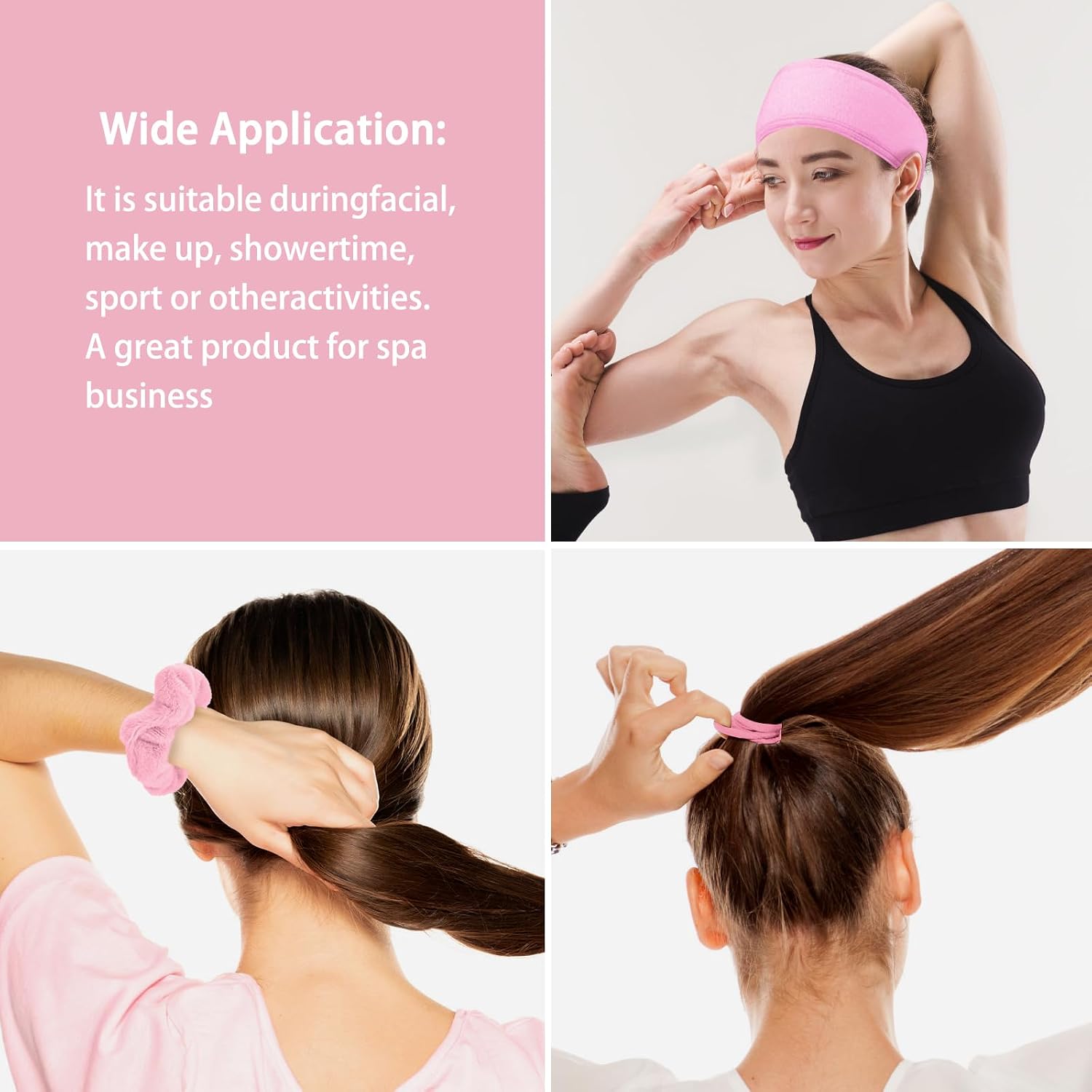 Spa Gift Set: Bubble Headband, Face Wash Headband, Skin Care Wristbands for Ladies and Women