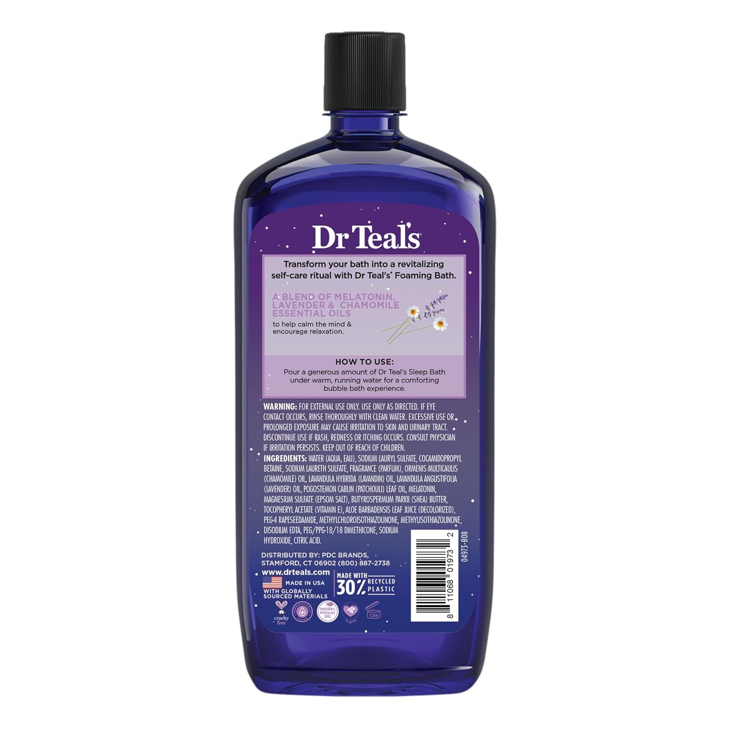 Dr Teal's Foaming Bath with Pure Epsom Salt, Vitamin C & Sleep Blend, 34 fl oz (Pack of 2)