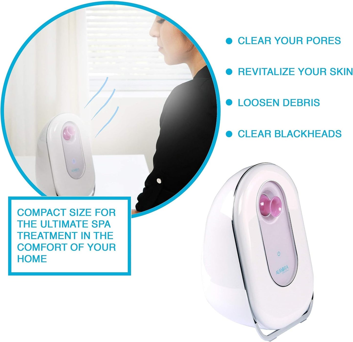 Ionic Facial Steamer – Deep Pore Cleaning & Hydration, Portable Travel Size with Adjustable Nozzle, Spa Quality Skincare Tool for Acne Care, Blackheads & Collagen Boost