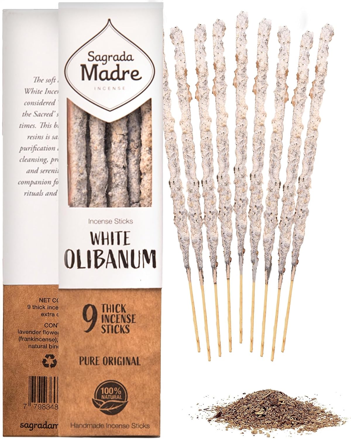 Sagrada Madre 9 pcs Wildly Harvested - White Olibanum/Frankincense Incense Sticks