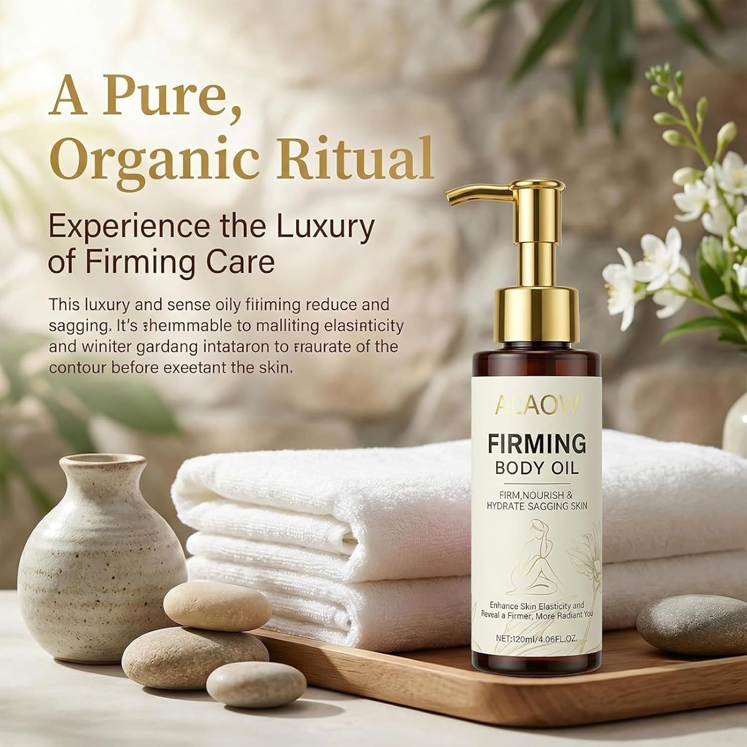 Firming Body Oil for Crepe Skin - After Shower Oil for Women, Tightening & Hydrating Treatment for Arms, Legs, Stomach & Body, Natural Formula for Dry Skin, Lightweight & Non-Greasy（Pack of 1）