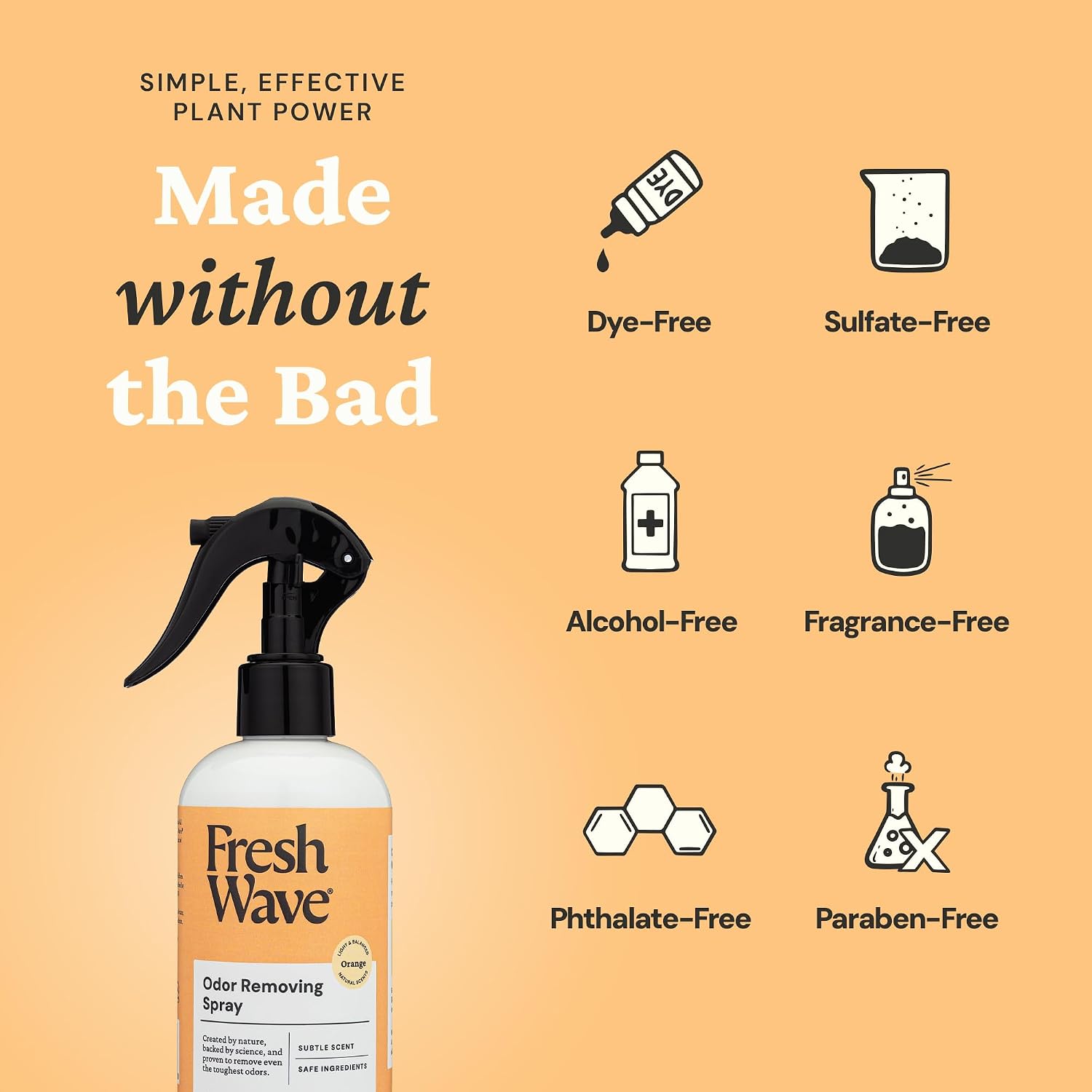 Fresh Wave Orange Scent Odor Removing Spray, 8 fl. oz. | Pack of 2 | Odor Absorber for Home, Furniture, Fabrics & Trash | Safer Odor Relief