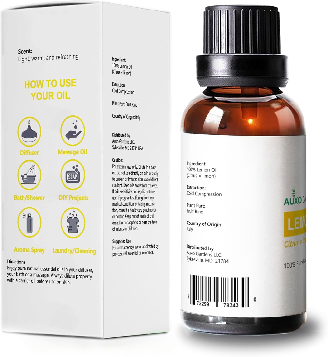 Lemon Essential Oil 1 oz (30ml) - 100% Pure and Undiluted Therapeutic Grade - Italian Lemon
