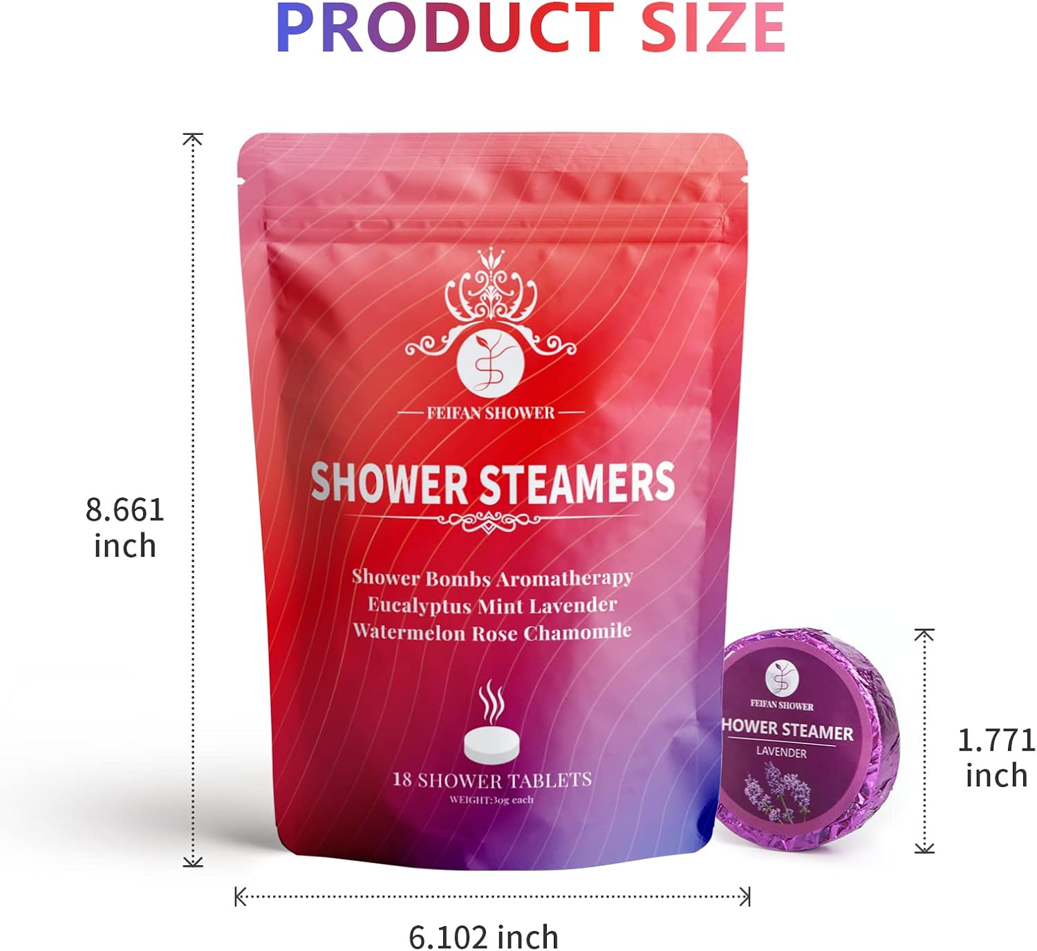 Shower Steamers Aromatherapy - 18 Pack Shower Bombs | Christmas Stocking Stuffers for Adults Women Teens White Elephant, Birthday Gifts, Organic Essential Oils Relaxation Home SPA