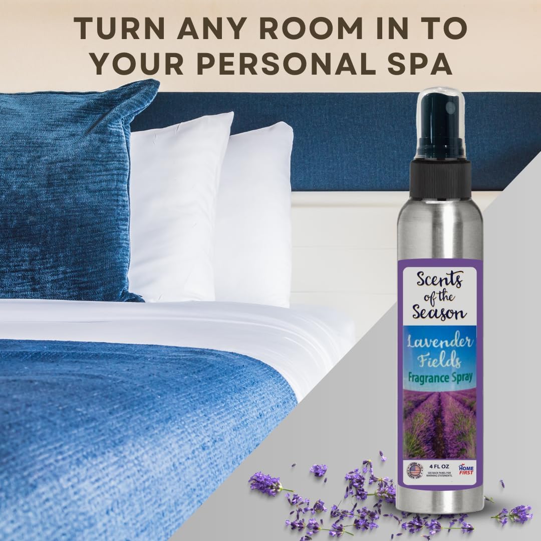 Essential Oil Fragrance Spray, Lavender, 4 oz — Natural Room and Fabric Mist for Home, Office, and Bedding