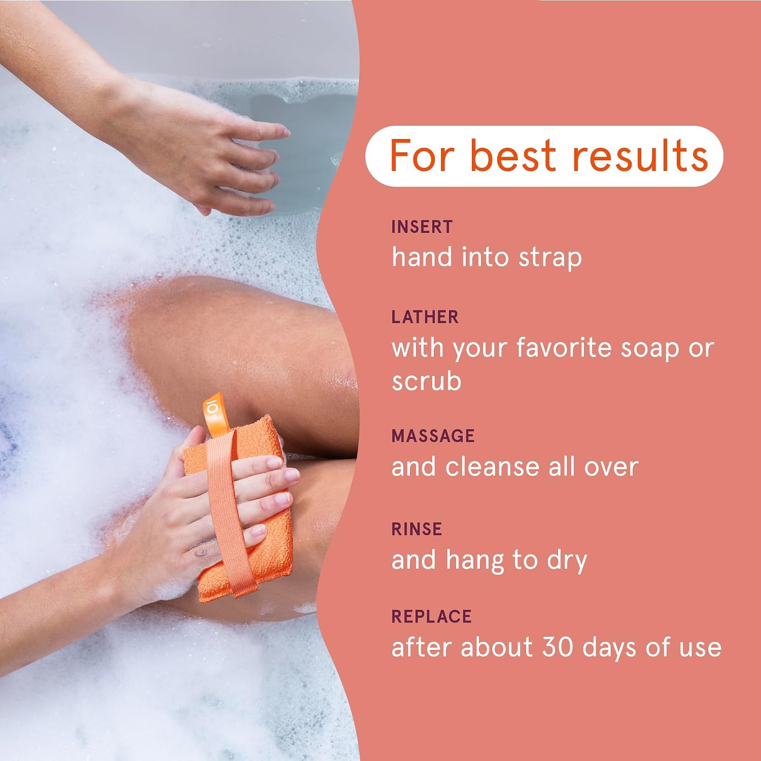 Cleanlogic Bath and Body Large Exfoliating Body Scrubber (4.5 x 6.1 in)– Deep Cleansing Shower Exfoliator for Smooth and Softer Skin, Fast-Drying Dead Skin Remover for Full Body – 3 Count Value Pack