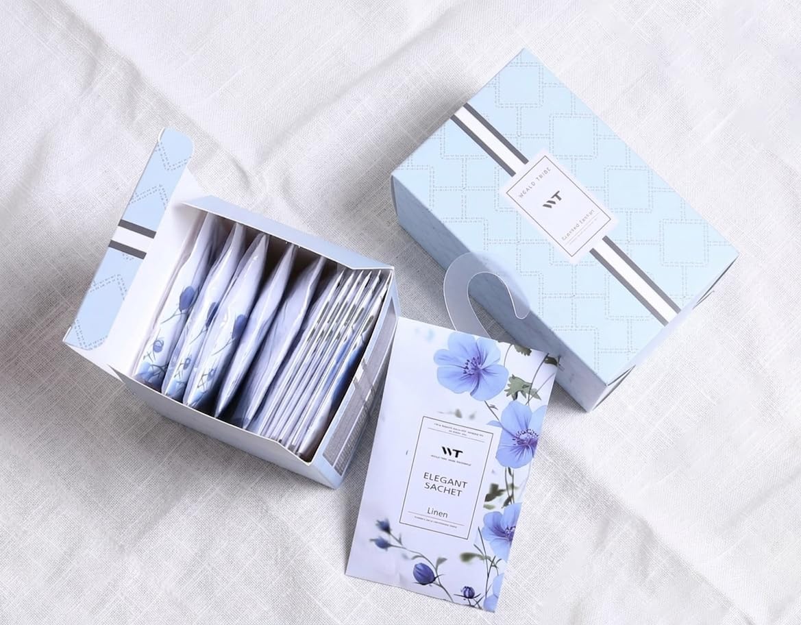WEALD TRIBE 12 Packs Large-Bag Fresh Linen Scented Sachets for Closet and Drawer Deodorizer Home Fragrance | Air Freshener Long Lasting Large Sachets Bags Hanging