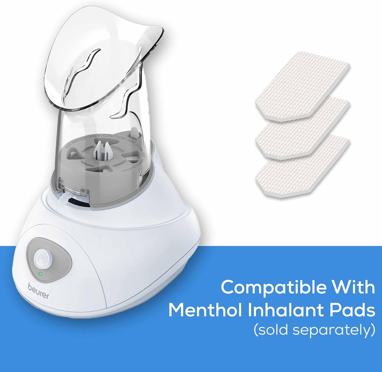 Beurer SI30 Steam Inhaler for Sinus Congestion & Allergies, Drug-Free, Quick 3-5 Minute Setup, Ultra-Quiet, Face Steamer with Variable Steam Control, Universal Mask, FSA/HSA Eligible
