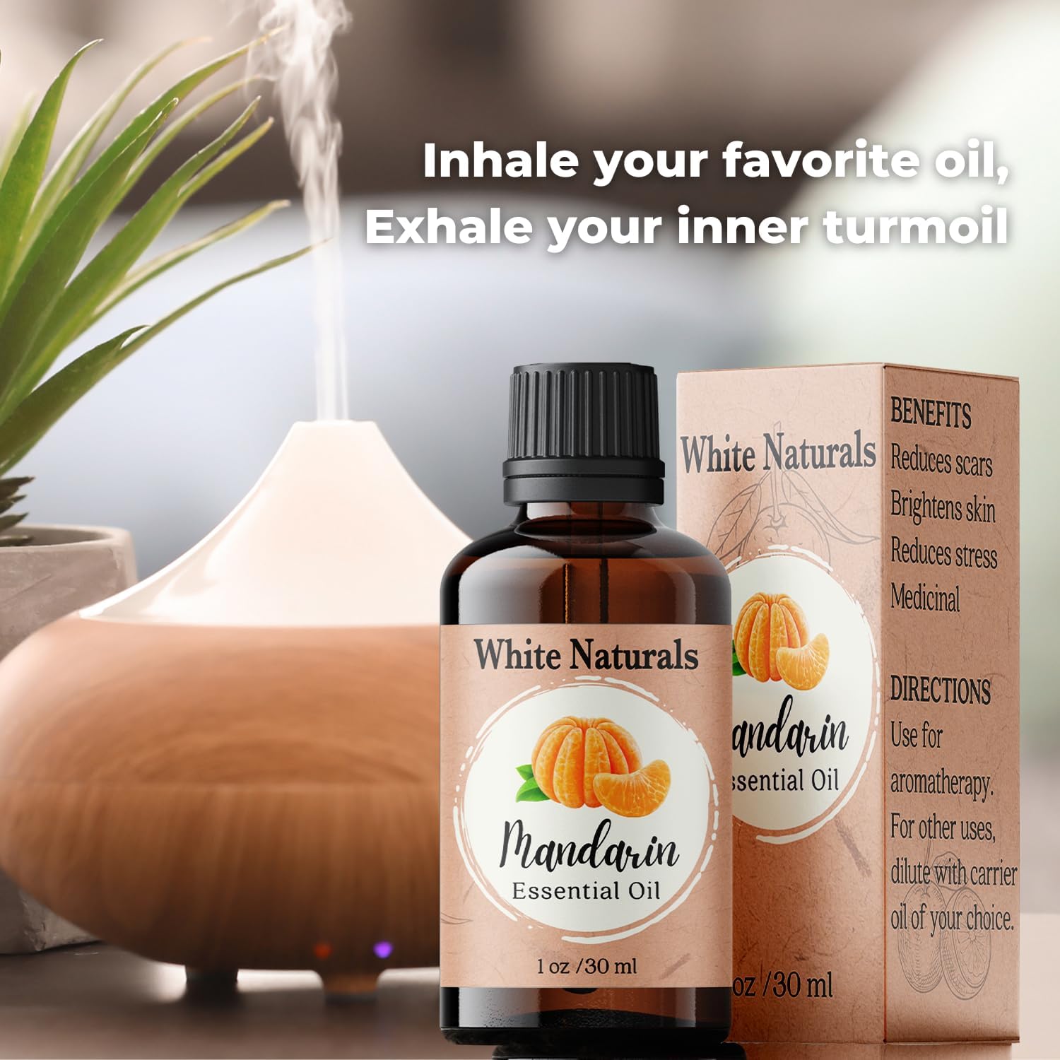 Mandarin Essential Oil, Aromatherapy Oil for Diffusers, 100% Pure, Natural, Undiluted, Therapeutic Grade Oil, Radiant Skin, Healthy Hair and Scalp, Exotic and citrusy Aroma