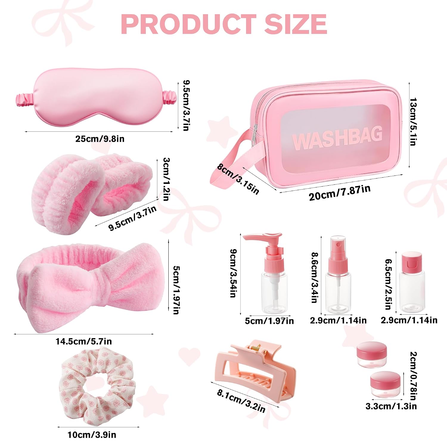 CWJCYTNSN 12PCS Spa Headband for Washing Face Wristband Set, Girls Pink Makeup Skincare Headbands for Spa Day, Soft Hair Accessories for Women Gifts