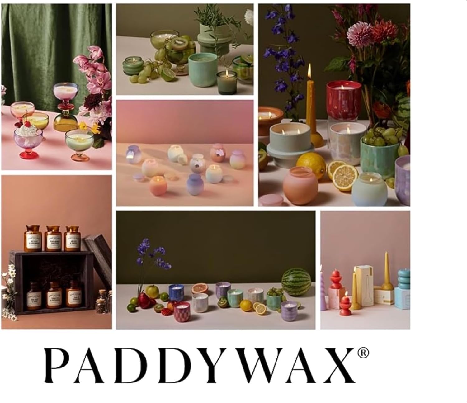 Paddywax Petite Reed Diffuser Set with Wooden Reeds, 720 Hour Long Lasting Home Fragrance Oil Diffuser, Decorative Milky Glass Bottle, Tobacco Patchouli Scent, Brown, 1.5 oz