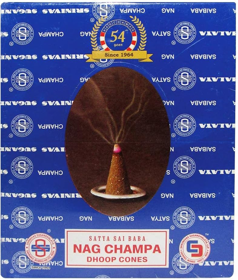 Nag Champa Incense Cones and Cone Incense Burner Bundle Insence Insense Satya Incense