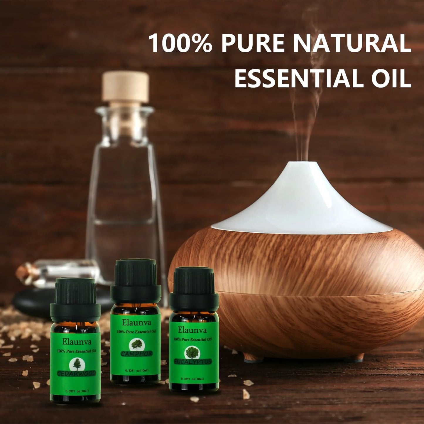 Essential Oils Set,100% Pure Natural,4 Scents(Eucalyptus/Tea Tree/Cedarwood/Camphor),for Aromatherapy and Home Fragrance,Aroma Therapy Oil,Gift for Friends/Family (0.33Fl Oz*4, Tree Set)
