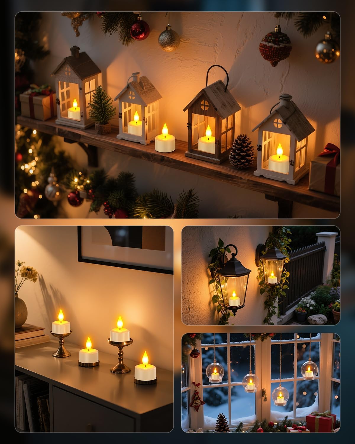 SoulBay Rechargeable Flameless LED Tea Lights Candles with Remote Control, 2.17" x 1.57", Set of 2, USB Charging Cable Included