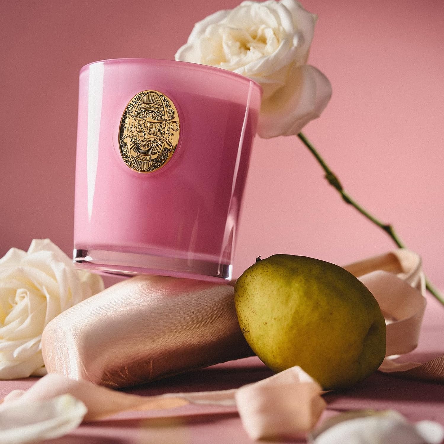 M&SENSE Peony Blush Scented Candle | 9.2 oz Soy Wax Pink Candle, Non-Toxic Aromatherapy Candle for Stress Relief & Home Spa