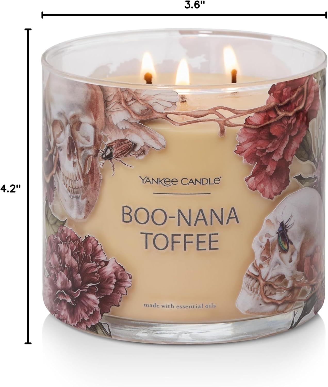 Yankee Candle 3-Wick Jar Scented Candle for Home Fragrance, Multi Wick Long Lasting Burn, Boo-Nana Toffee (Pack of 1)