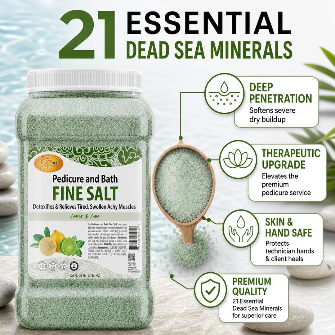 Professional Dead Sea Salt Pedicure Soak - The Therapeutic Mineral Upgrade for a Premium Pedicure Service that Softens Skin Faster, Creating an Effortless, Premium Pedicure Experience 128 Oz