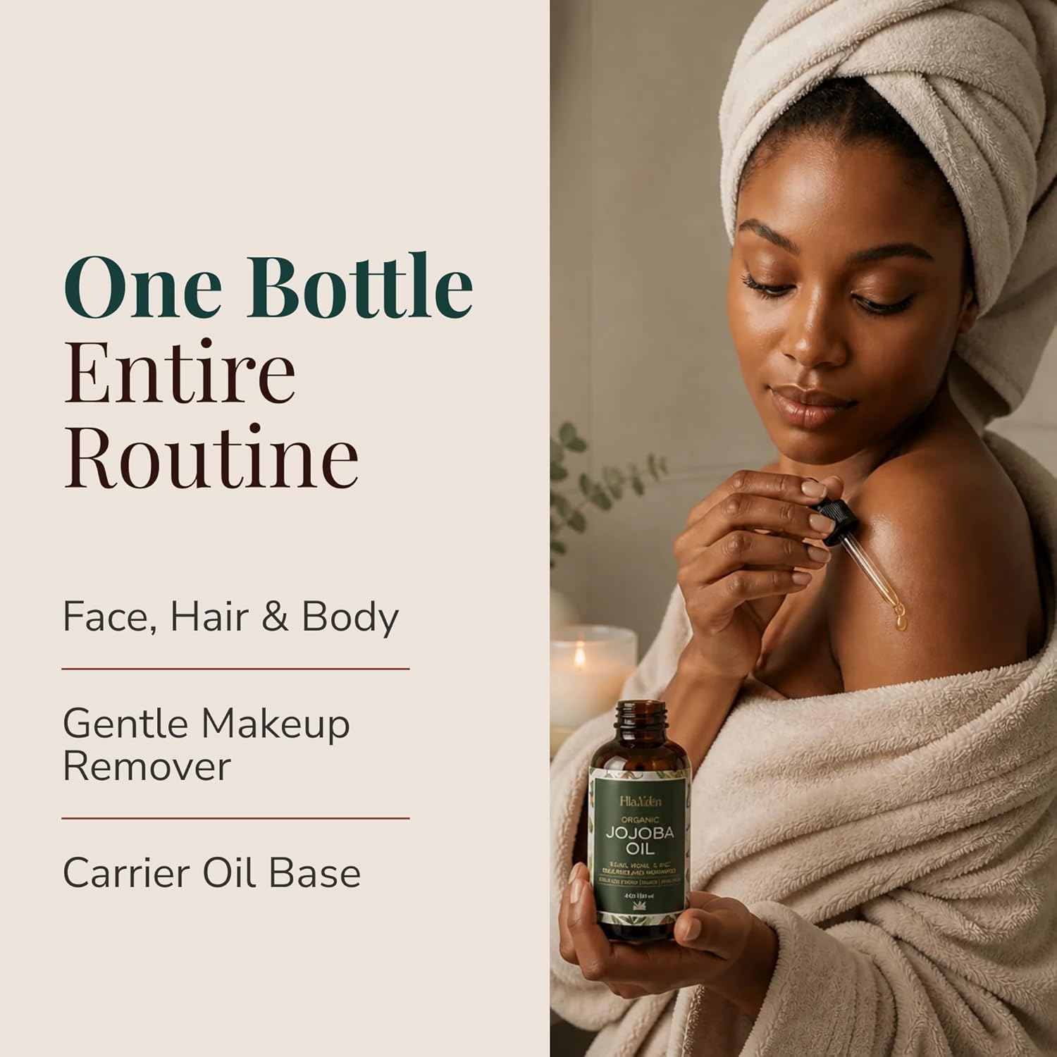 Ella & Eden Organic Jojoba Oil – USDA Certified, Cold-Pressed, 100% Pure & Unrefined, Hexane-Free Oil for Face, Skin, Hair & Nails – 4 Fl Oz Glass Bottle