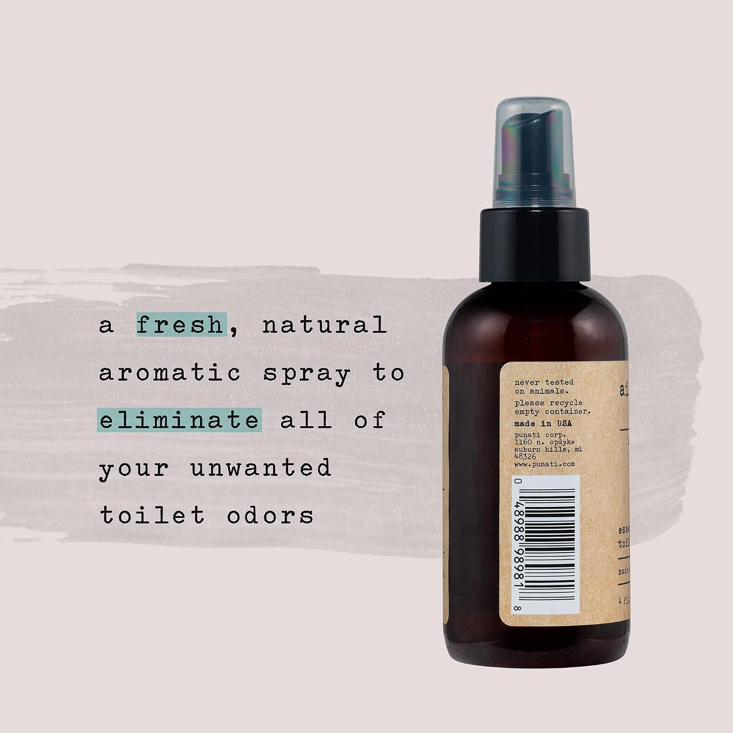 Air Essentials 4 oz Essential Oil Toilet Spray - Eliminate Bathroom & Toilet Odors with Pure Essential Oils - Air Freshener Made with Clean Plant-Derived Ingredients (Lavender Blossom)