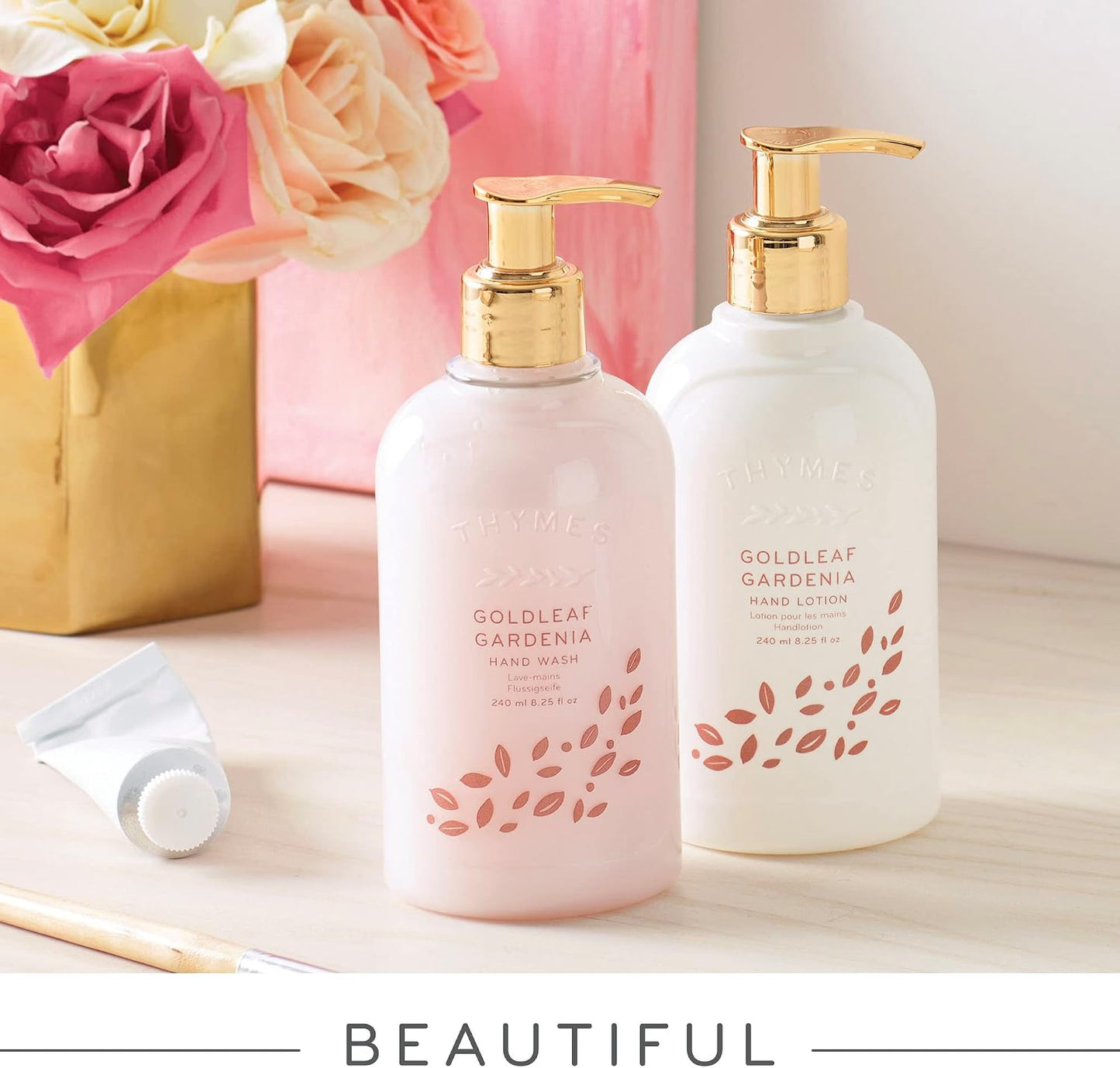 Thymes Home Fragrance Mist – Room Air Fresheners for Home Long Lasting – Air Freshener Spray – Premium Home Fragrance – Floral Notes of Gardenia, Lush Rose, & Fresh Jasmine (Goldleaf Gardenia, 3 oz)