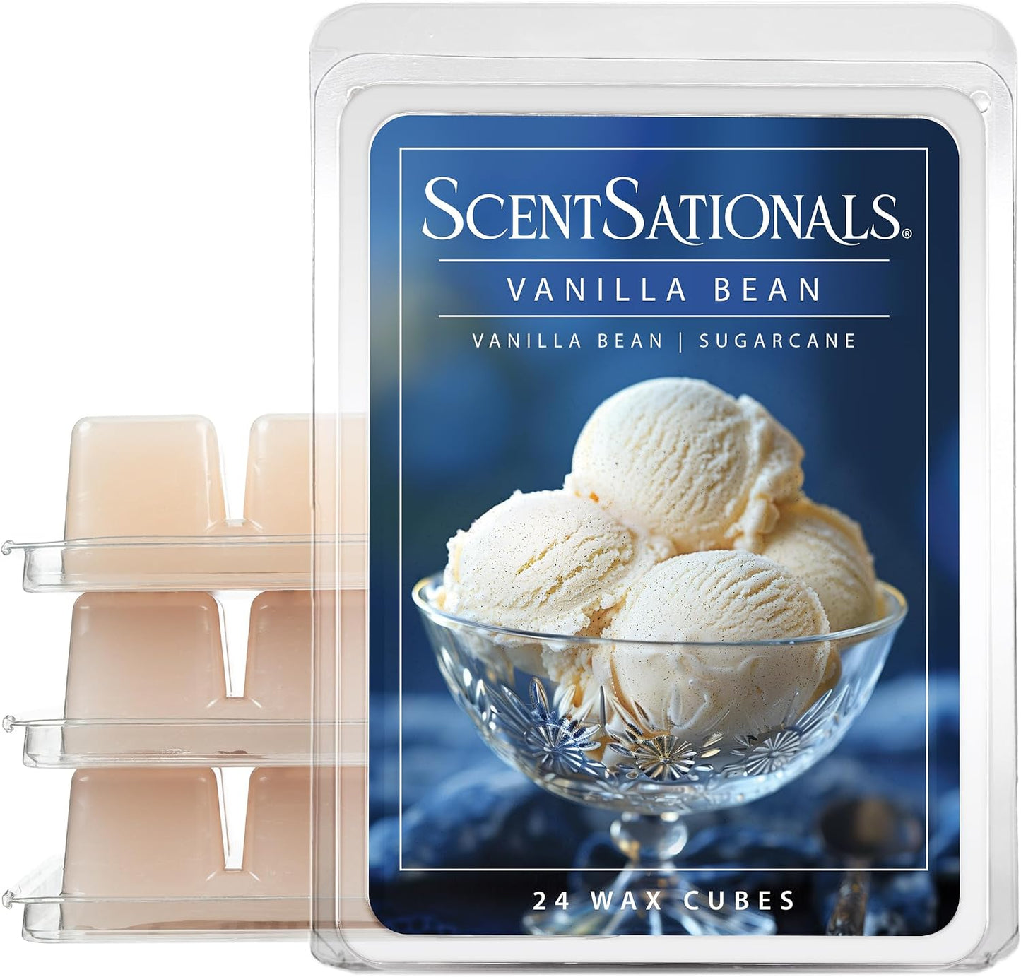 ScentSationals Vanilla Bean Scented Wax Melts - Vanilla & Sugarcane, 10oz (24 Cubes)