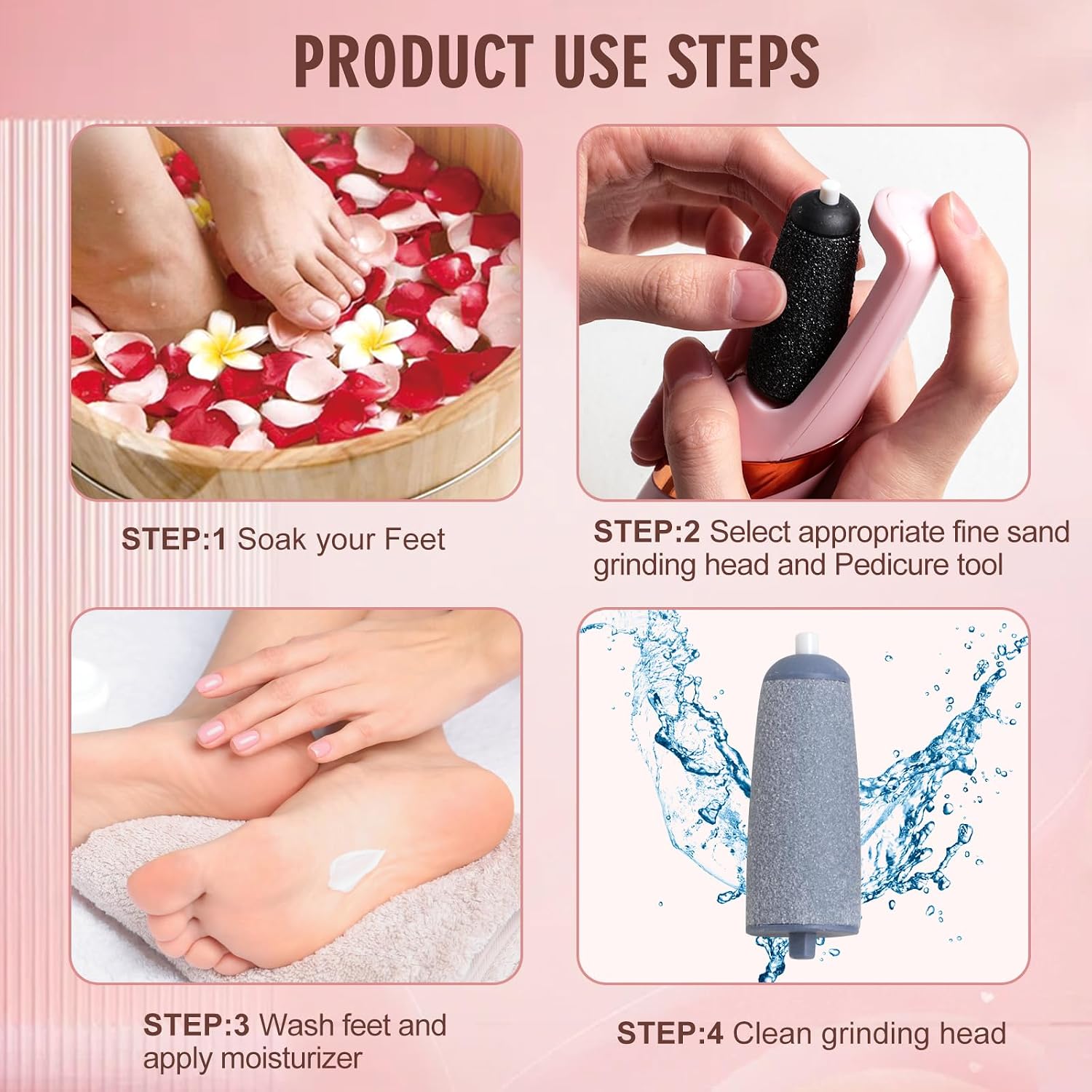 Oneleaf 2 in 1 Electric Callus Remover Shaver Removing Dry, Dead, Hard, Cracked Skin & Callous - Amazing Foot Care Pedicure Tool for Smooth Soft Feet