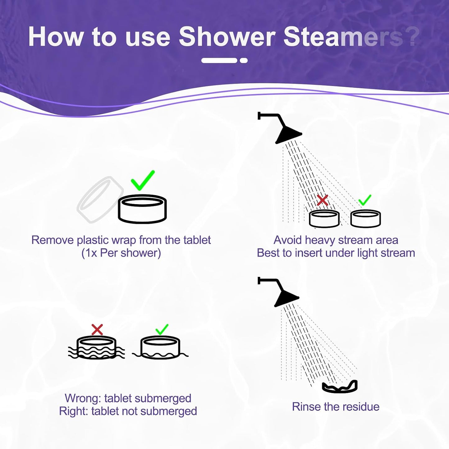 SWCANDY Shower Steamers Aromatherapy Travel Essentials Birthday Gifts for Women, Lavender 8 Pcs, Bath Bombs Shower Bombs with Natural Essential Oils, Relaxation Home SPA
