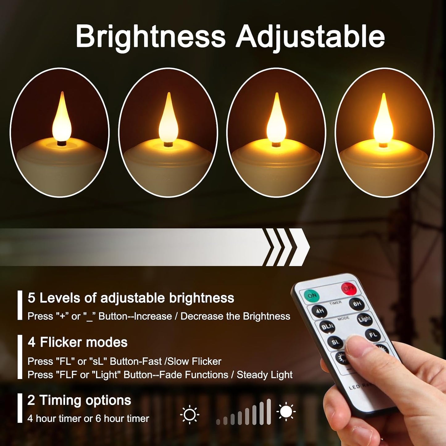 Daord Rechargeable LED Pillar Candles Flameless Flickering Candle Lights with Remote&Timer Set of 9 (D2 x H4/5.5/6.5") Classical Roman Column for Halloween Xmas Home Decor(9PCS,Rechargeable)