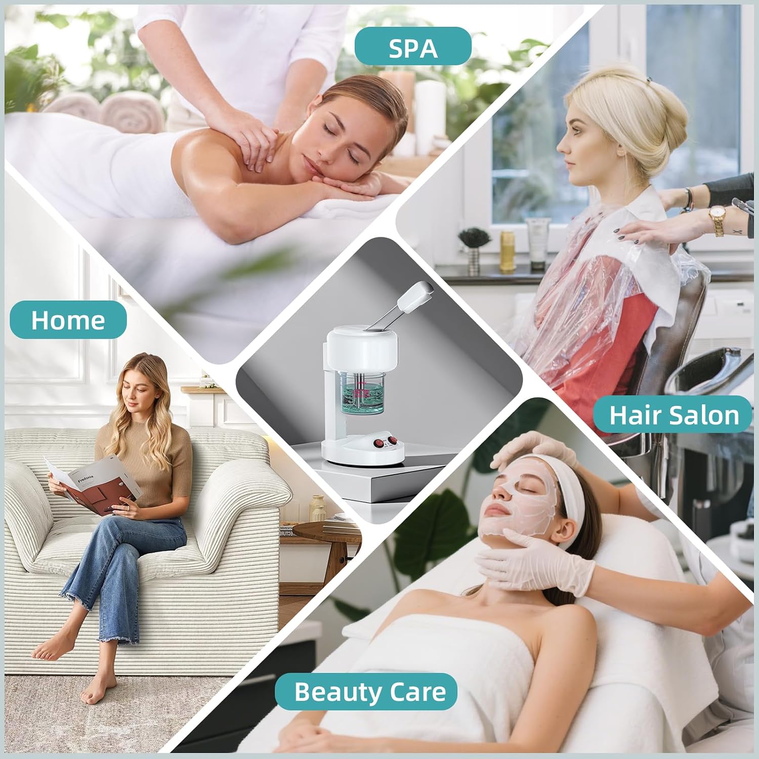 Easy to Clean and Dry Facial Steamer with Removable Water Tank, 360° Rotating Sprayer,500ML Large Capacity