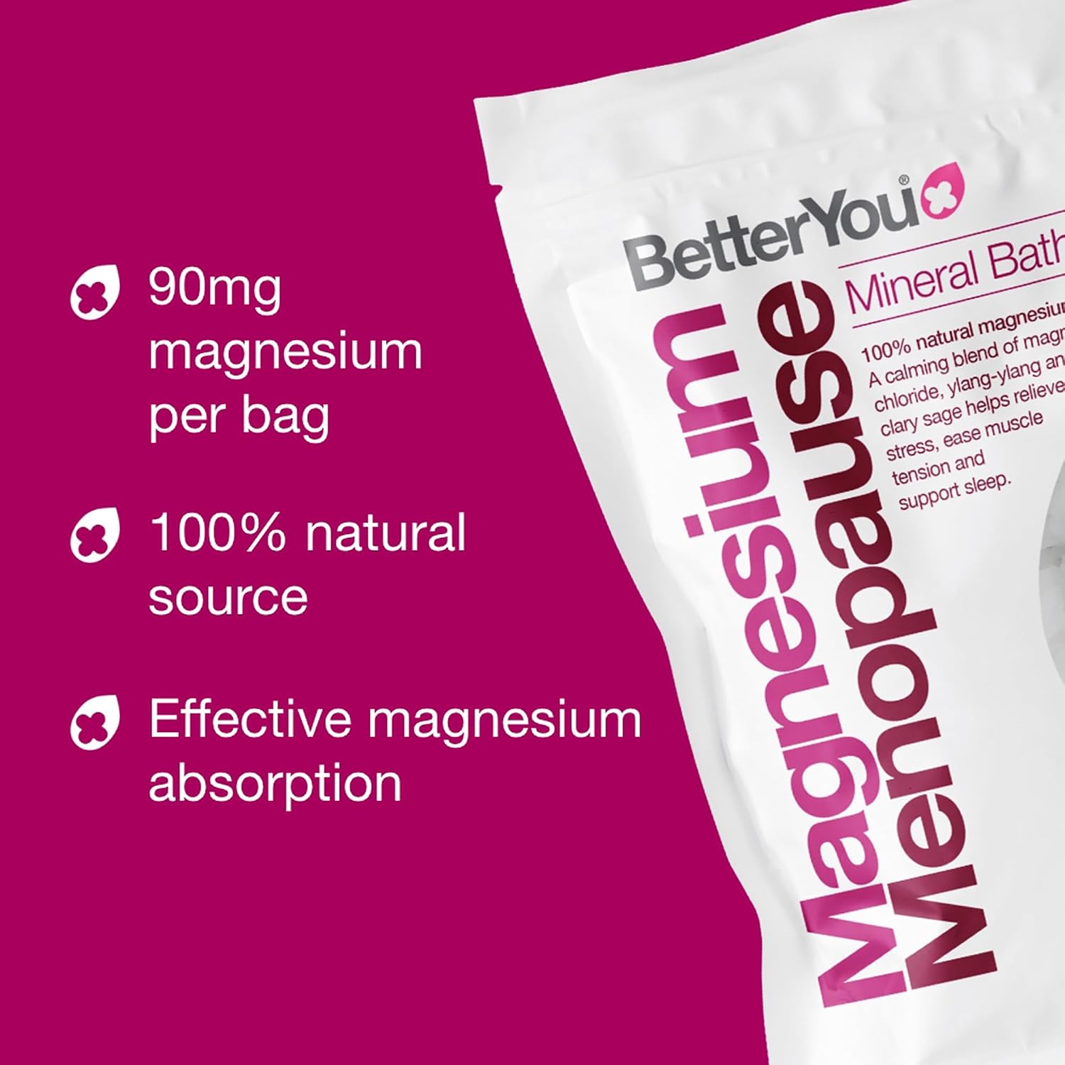BetterYou Menopause Bundle - Magnesium Menopause Body Spray and Bath Flakes - Muscle and Rest Support - Bath Salt Ease Muscle Tension - 2 pc