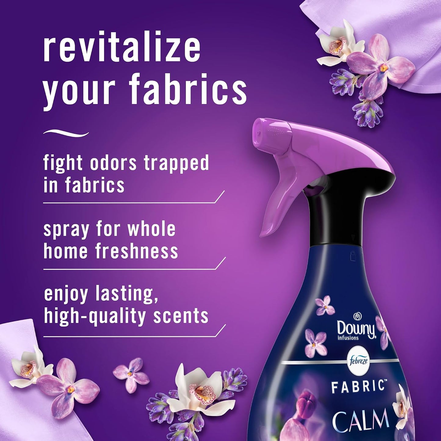 Febreze Odor-Fighting Fabric Refresher, Downy Calm and Downy April Fresh, 16.9oz, 2 pack