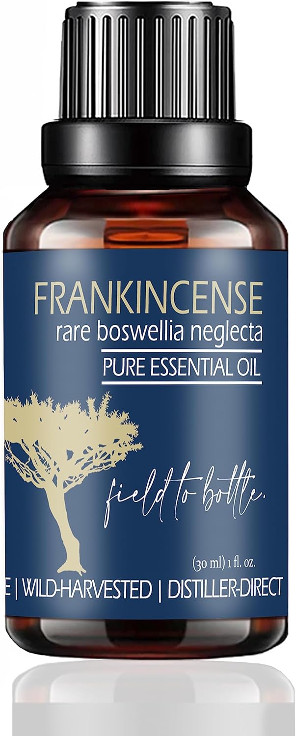 Balm of Gilead Frankincense Essential Oil for Skin & Face - Ethicaly Sourced, Wild-Harvested, Reviving & Fully Sustainable Rare Boswellia Neglecta - 1 fl Oz Traceable Field to Bottle