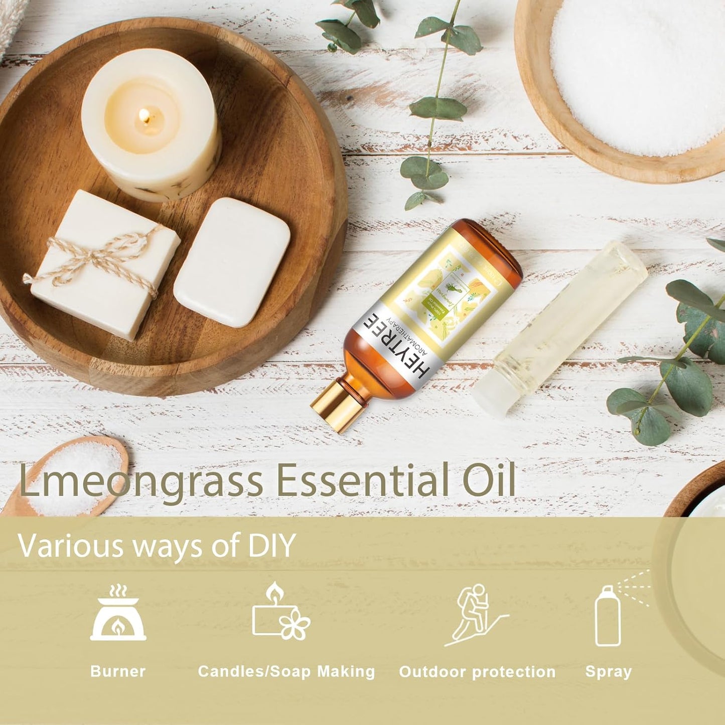 Lemongrass Essential Oil 3.38FL OZ- Pure Natural Essential Oil for SPA Aromatherapy and Diffusers - Create a Relaxing Environment-Drive Buzzing